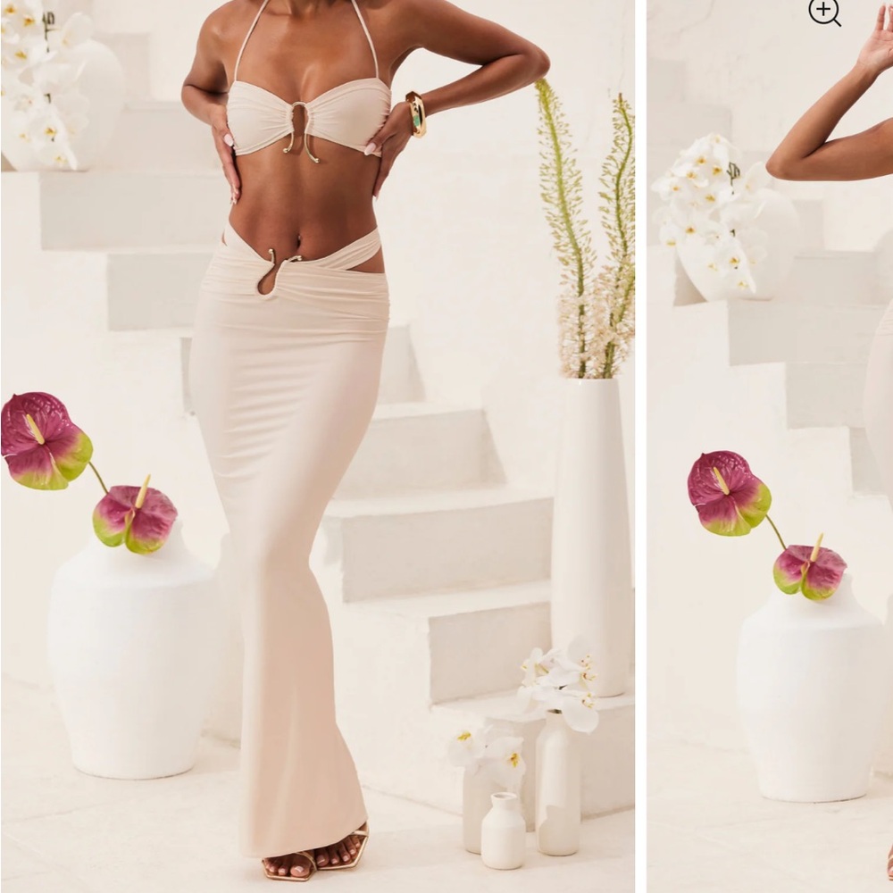 Oh polly Cream Skirt Set